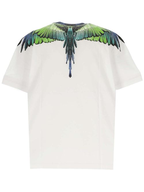 T-shirt bianca con stampa wings MARCELO BURLON | CMAA056S24JER0010150